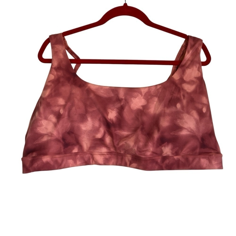 Athleta Exhale Printed Sports Bra Terracotta Rusty Orange Low Impact Soft Sz 3x - Picture 3 of 16